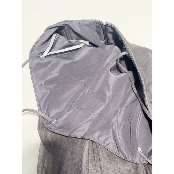 WToo by Watters Strapless Bobbinet Long Bridesmaid Dress Pewter Gray Size 12 - Picture 12 of 14